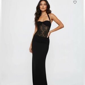 Princess Polly Black Lace Maxi Dress